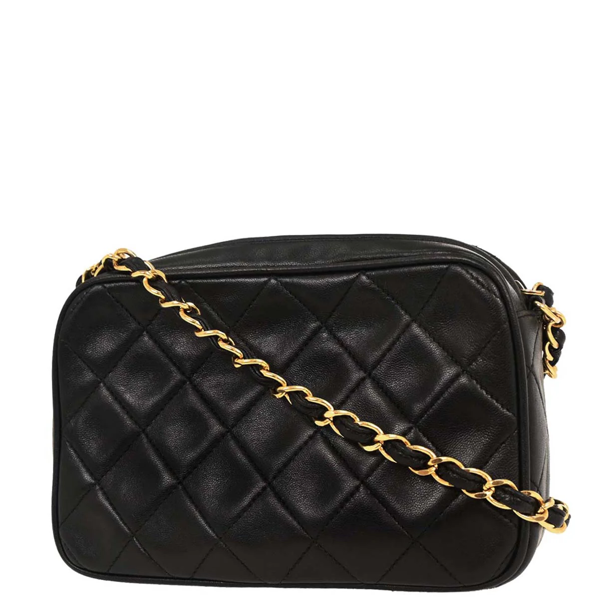 Chanel 1994-1996 Black Lambskin Camera Bag Mini - Image 2