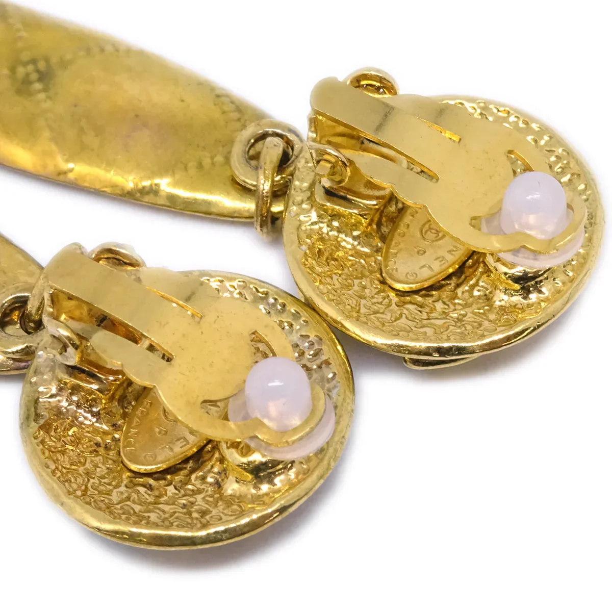Chanel Dangle Earrings Clip-On Gold 94P - Image 2