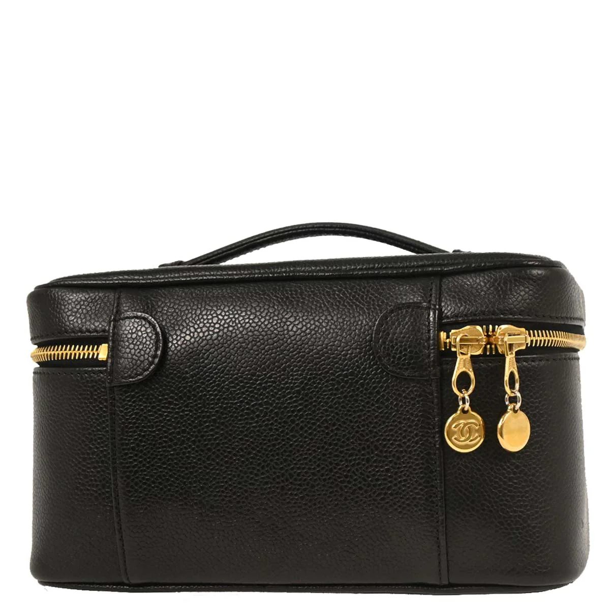 Chanel 1997-1999 Black Caviar Vanity Handbag - Image 2