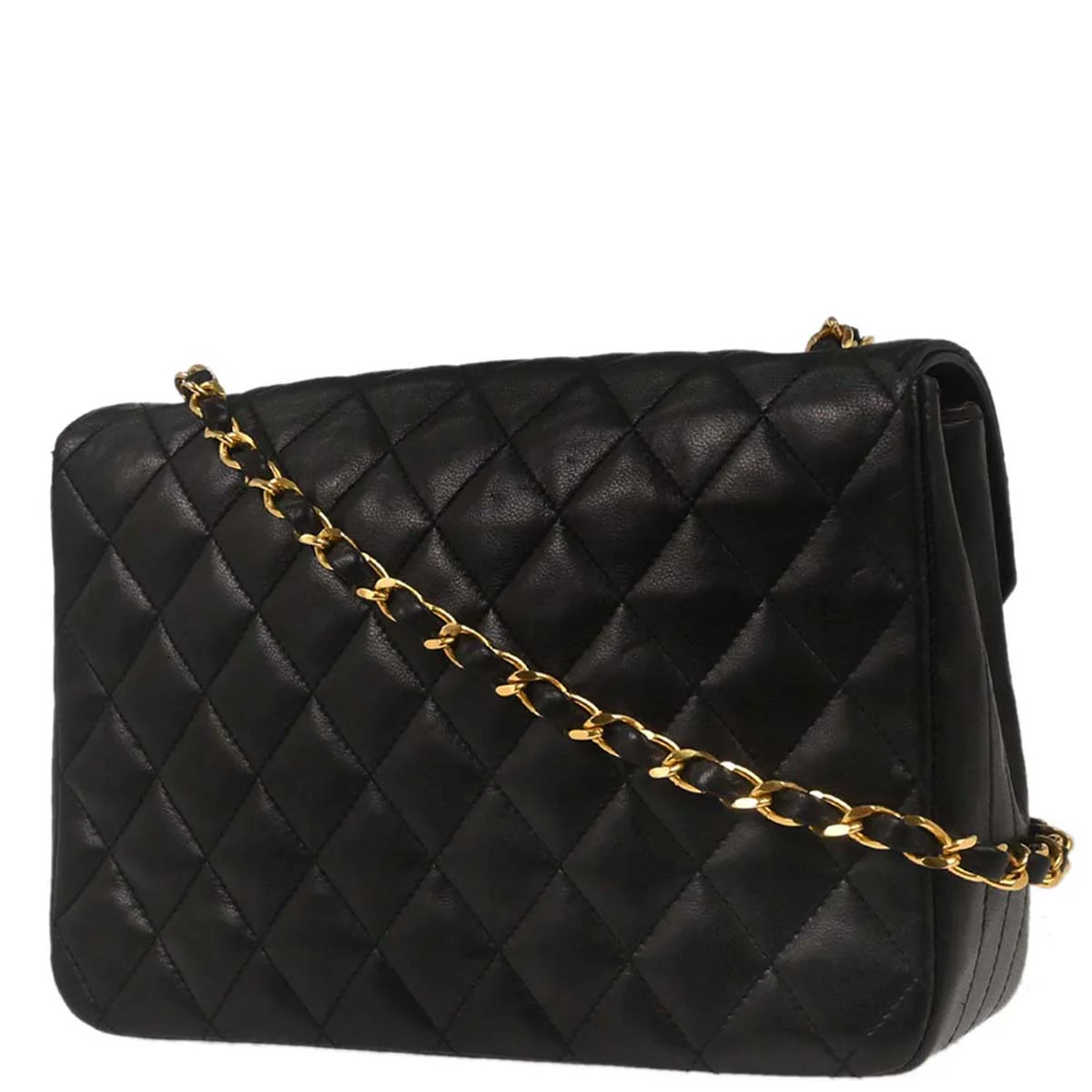 Chanel 1986-1988 Black Lambskin Shoulder Bag - Image 2