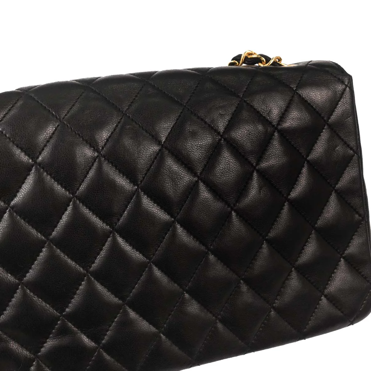 Chanel 1986-1988 Black Lambskin Shoulder Bag - Image 4