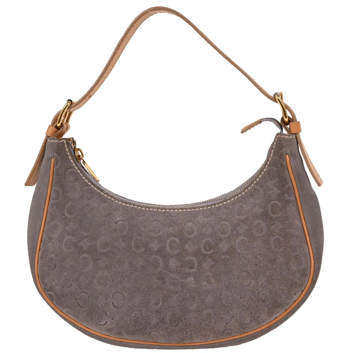 Celine Gray Suede Macadam Handbag