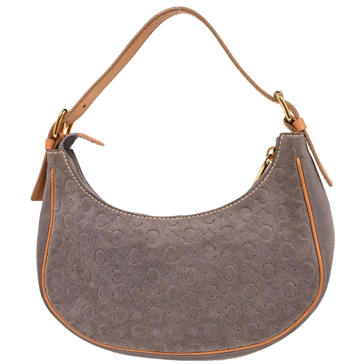 Celine Gray Suede Macadam Handbag - Image 2