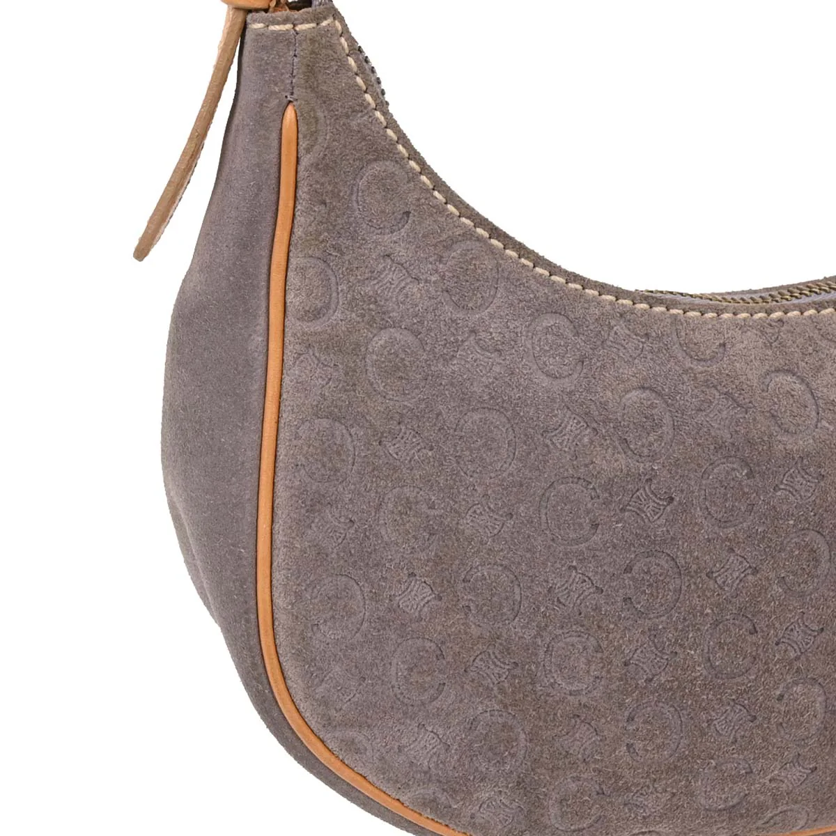 Celine Gray Suede Macadam Handbag - Image 3
