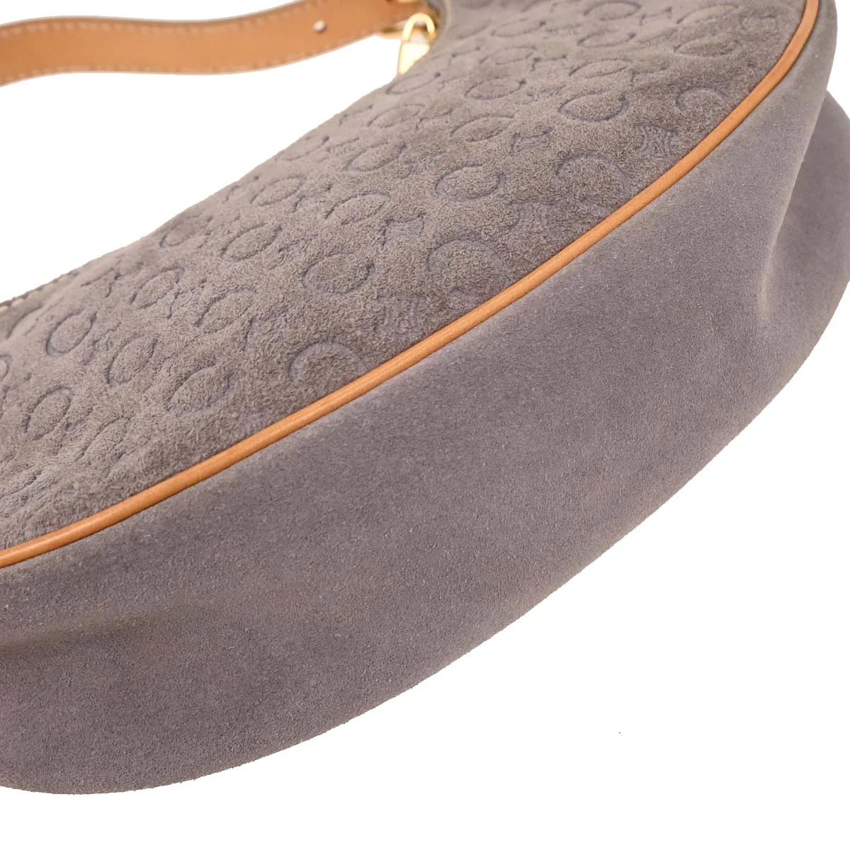 Celine Gray Suede Macadam Handbag - Image 4