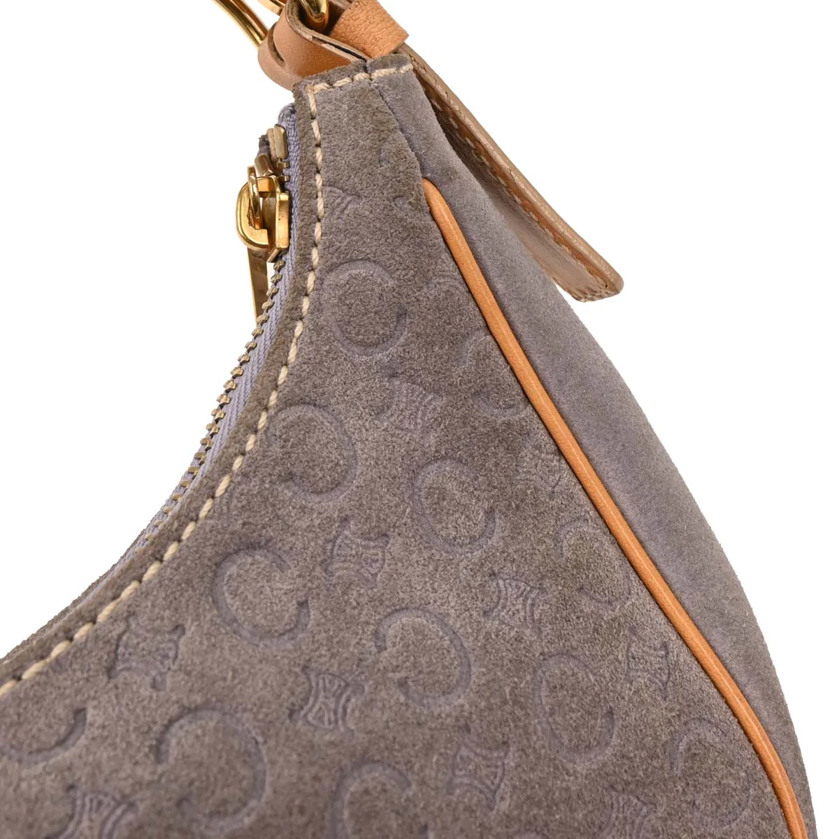 Celine Gray Suede Macadam Handbag - Image 5
