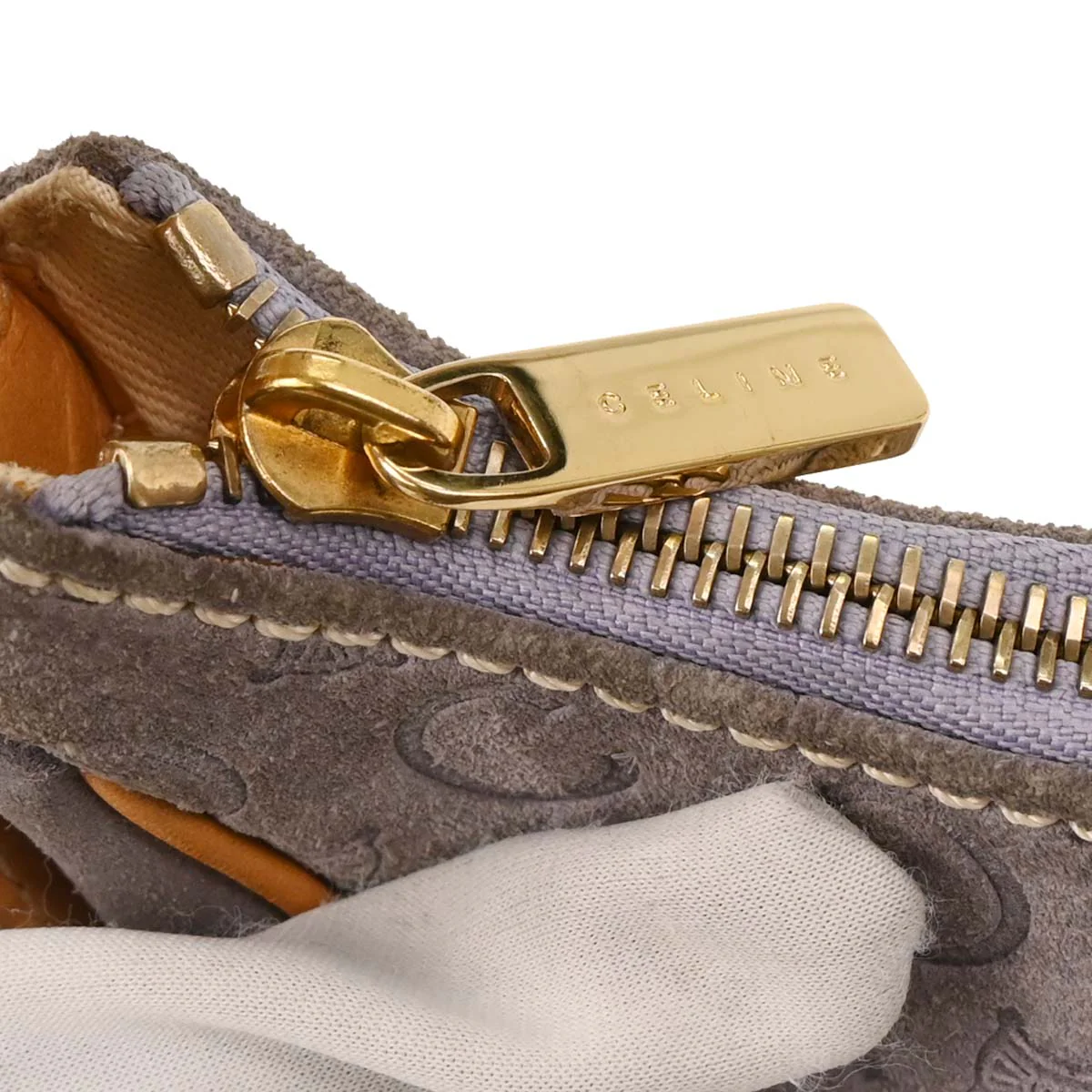 Celine Gray Suede Macadam Handbag - Image 7