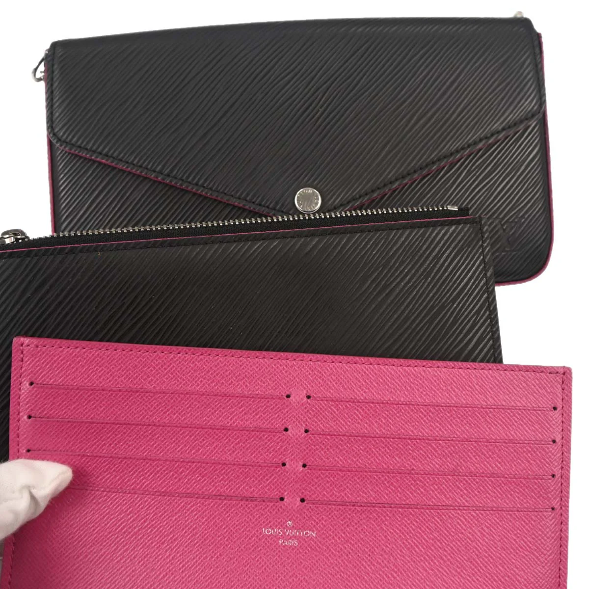 Louis Vuitton 2017 Black Epi Pochette Felicie Shoulder Bag M64579 - Image 10
