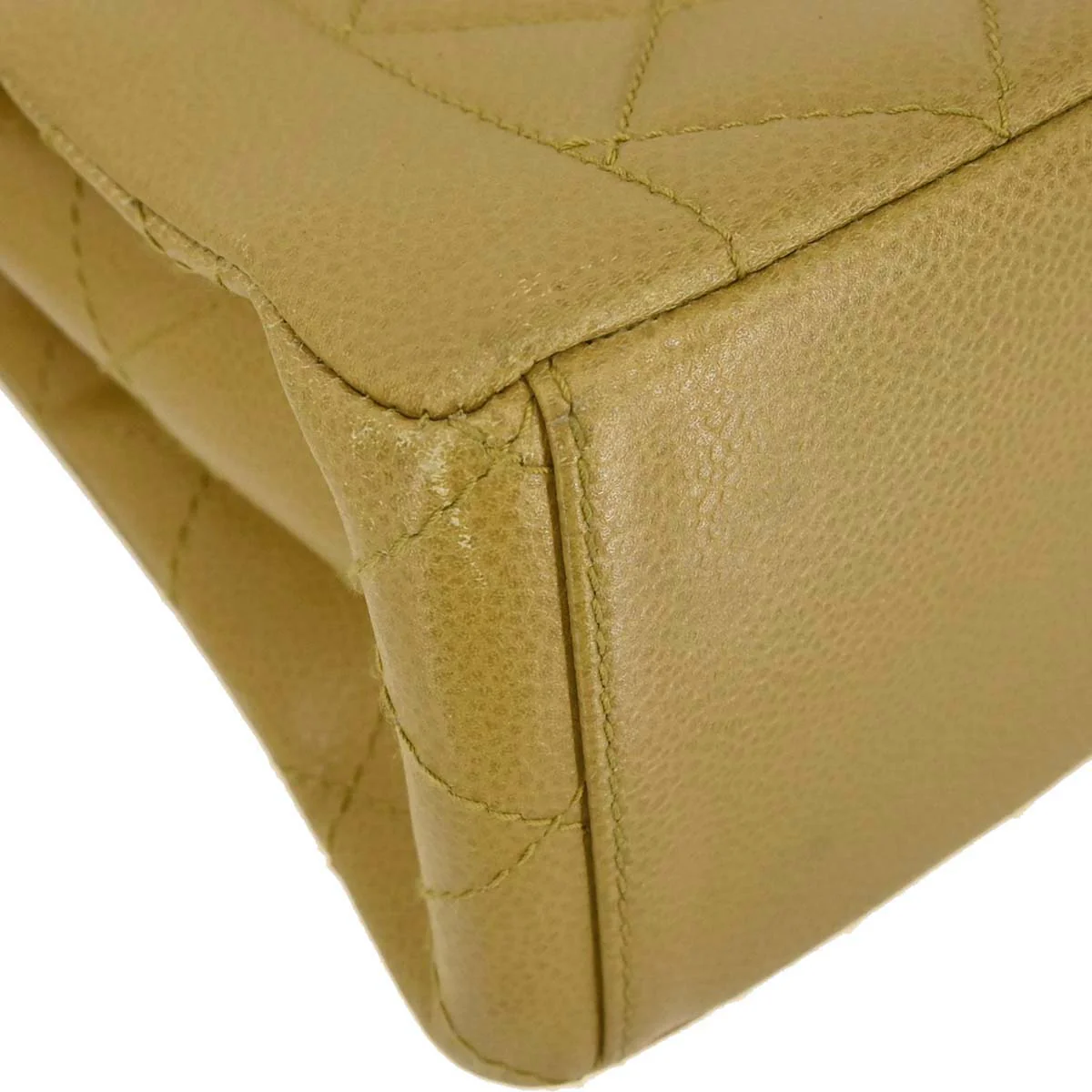 Chanel 1996-1997 Yellow Caviar Skin Handbag - Image 6