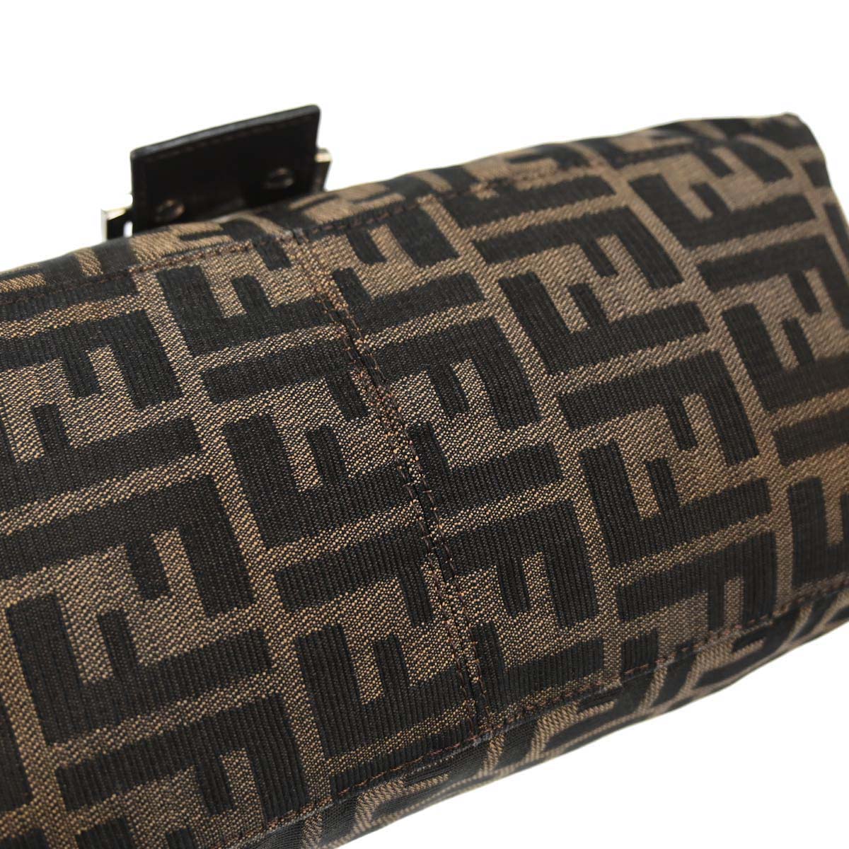 Fendi Brown Canvas Zucca Mamma Baguette Handbag - Image 3