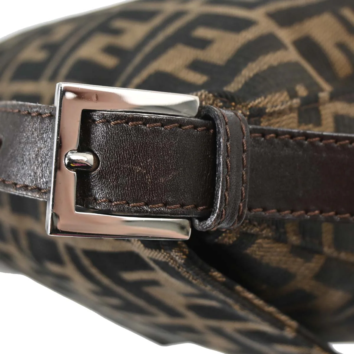 Fendi Brown Canvas Zucca Mamma Baguette Handbag - Image 8