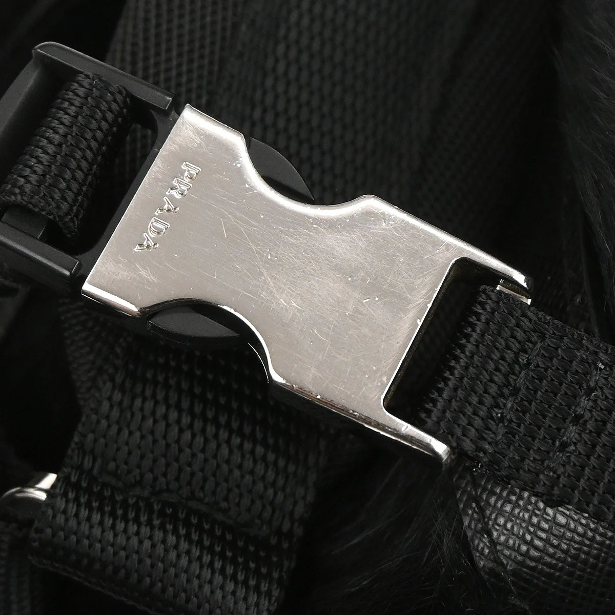 Prada Black Fur Nylon Backpack - Image 4