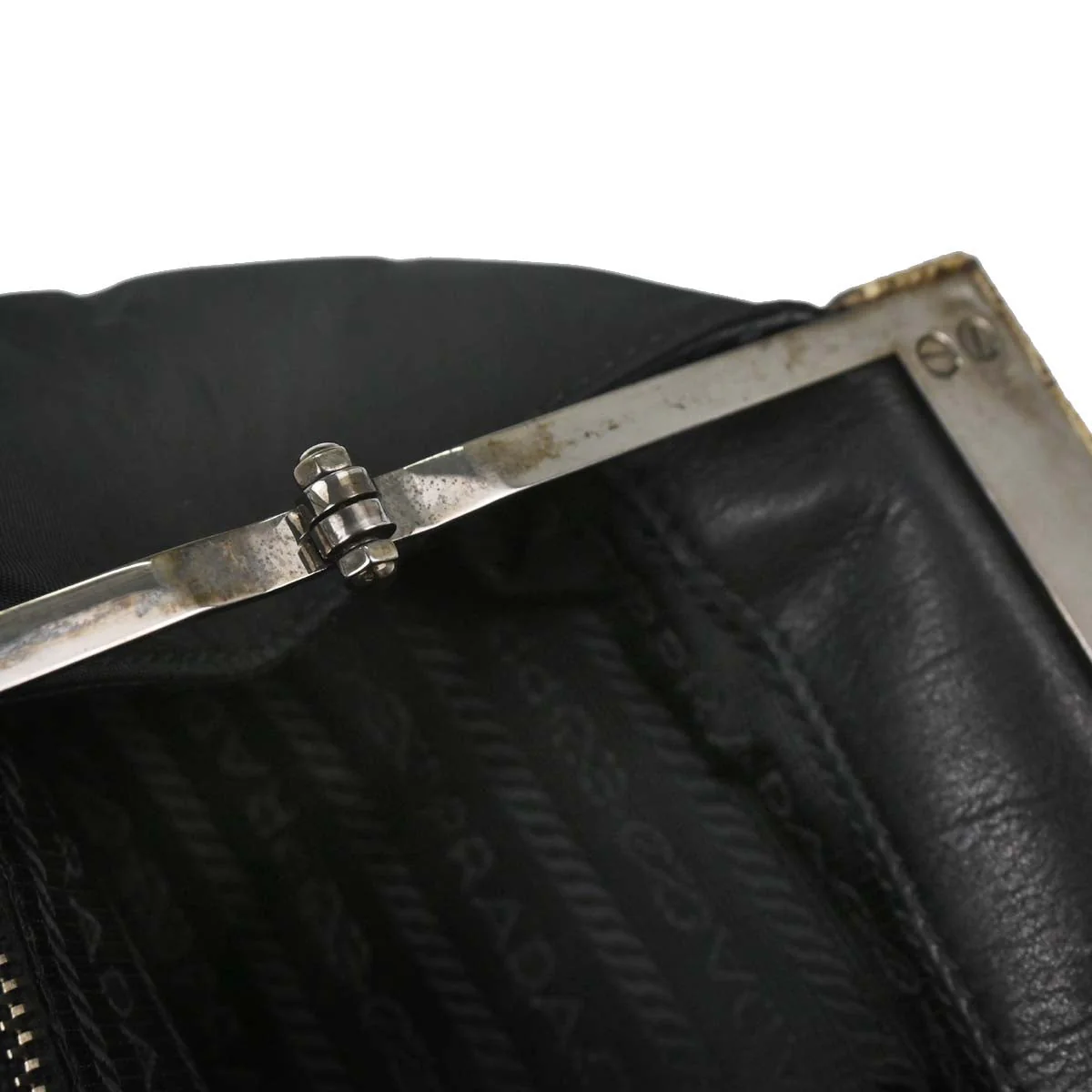 Prada * Black Nylon Lizard Handbag - Image 10