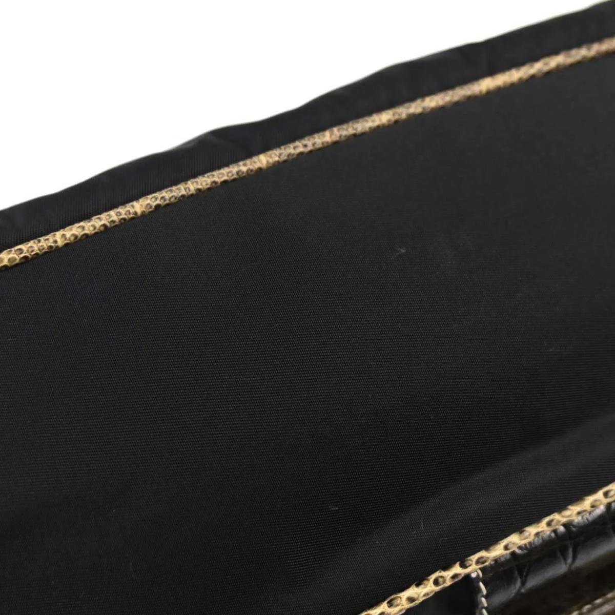 Prada * Black Nylon Lizard Handbag - Image 3