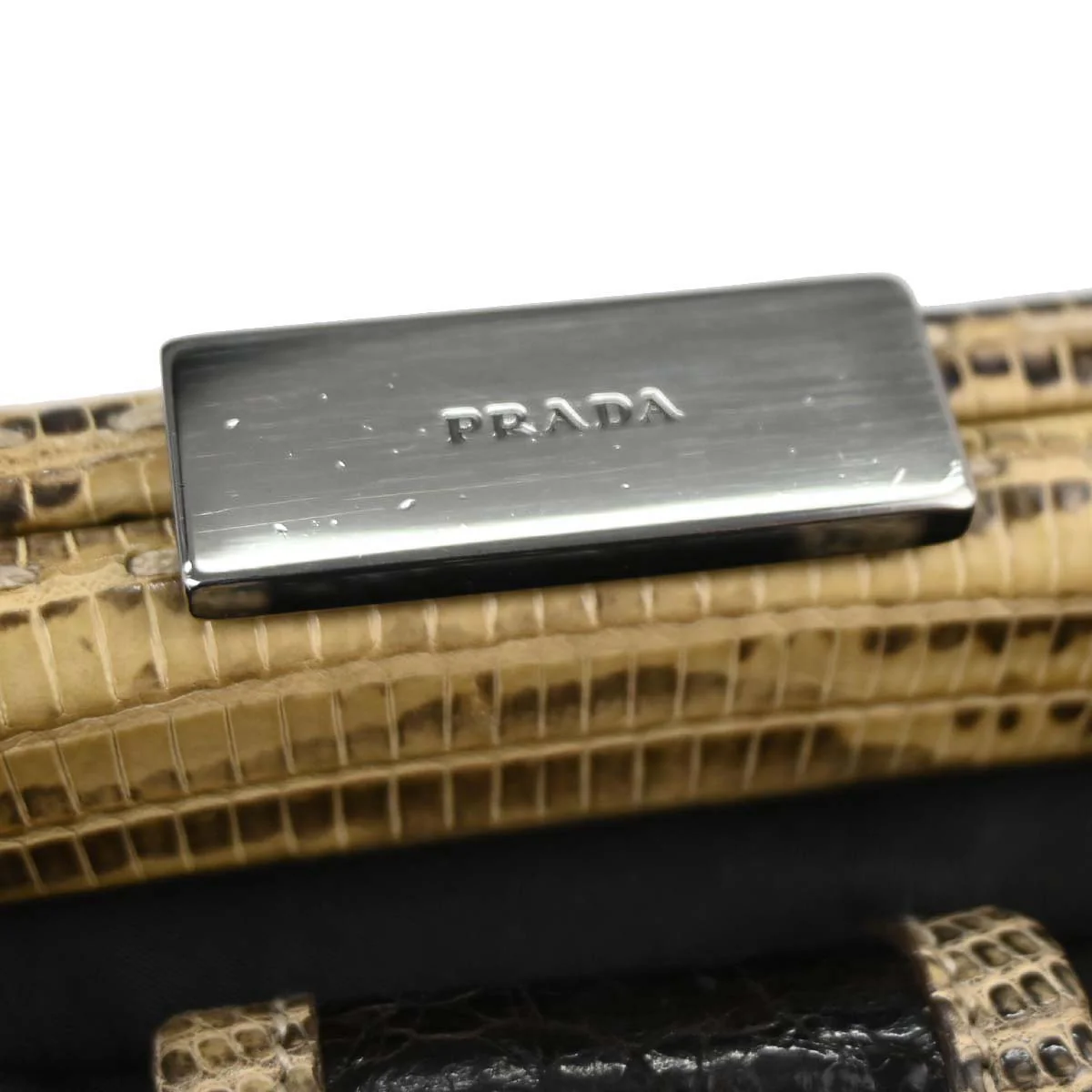 Prada * Black Nylon Lizard Handbag - Image 5