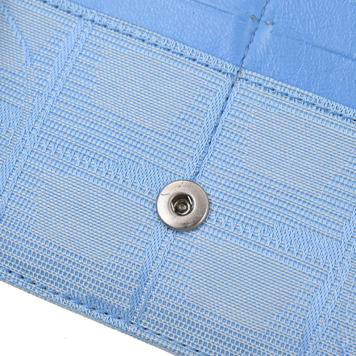 Chanel Light Blue Jacquard Nylon Travel Line Bifold Wallet - Image 13