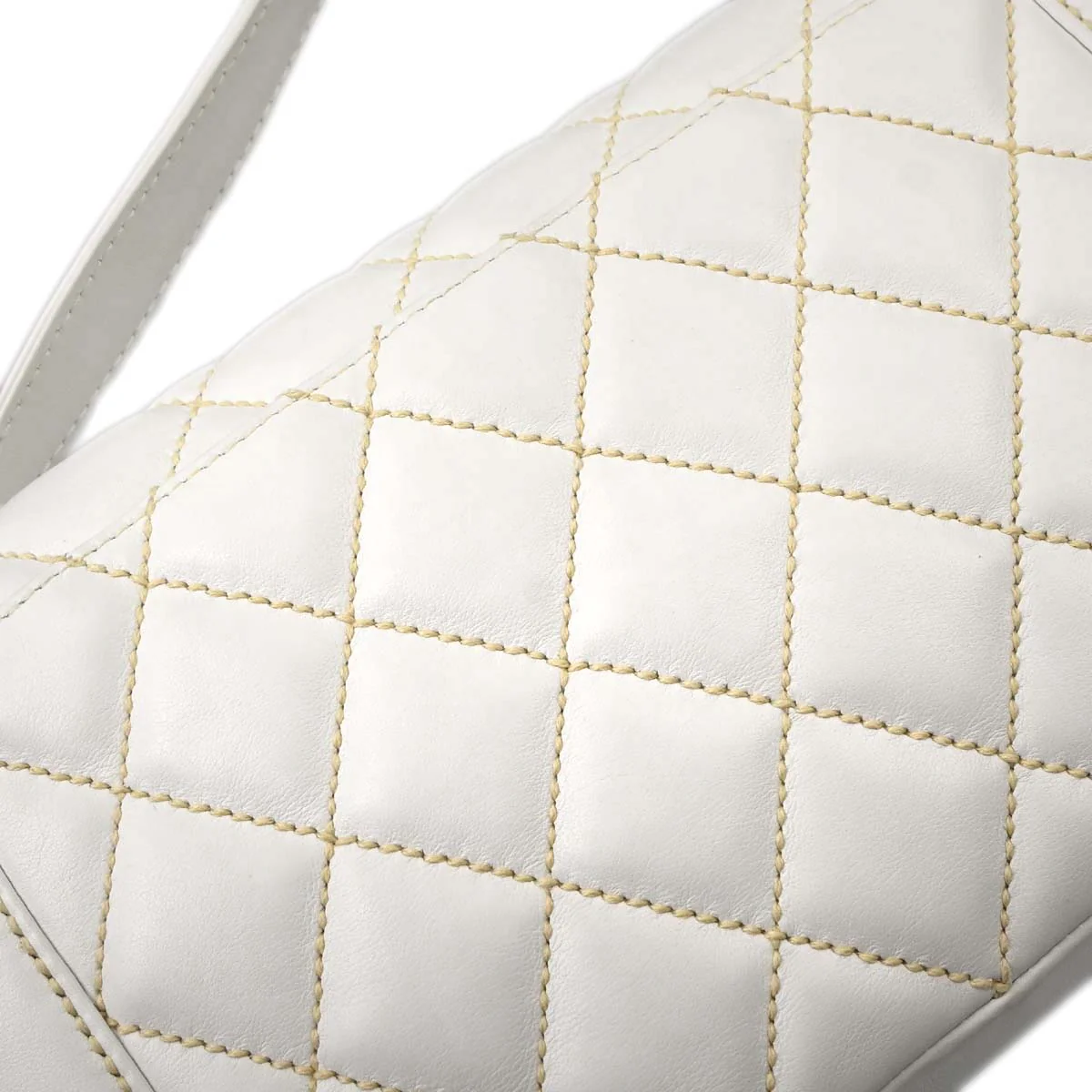 Chanel White Lambskin Top Handle Handbag - Image 10