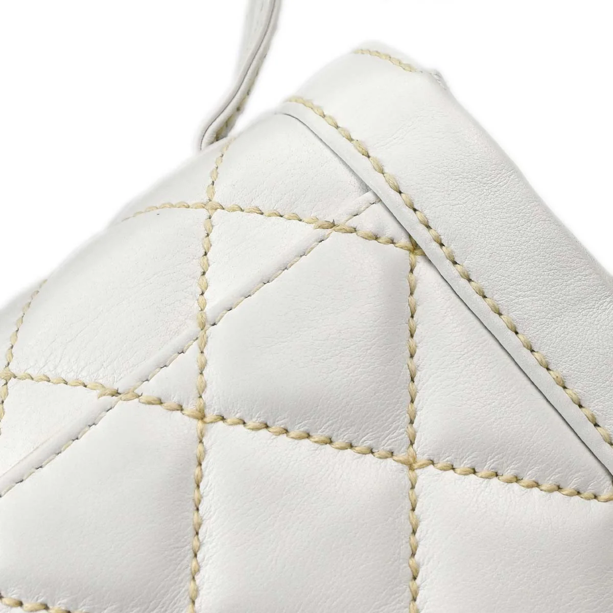 Chanel White Lambskin Top Handle Handbag - Image 11