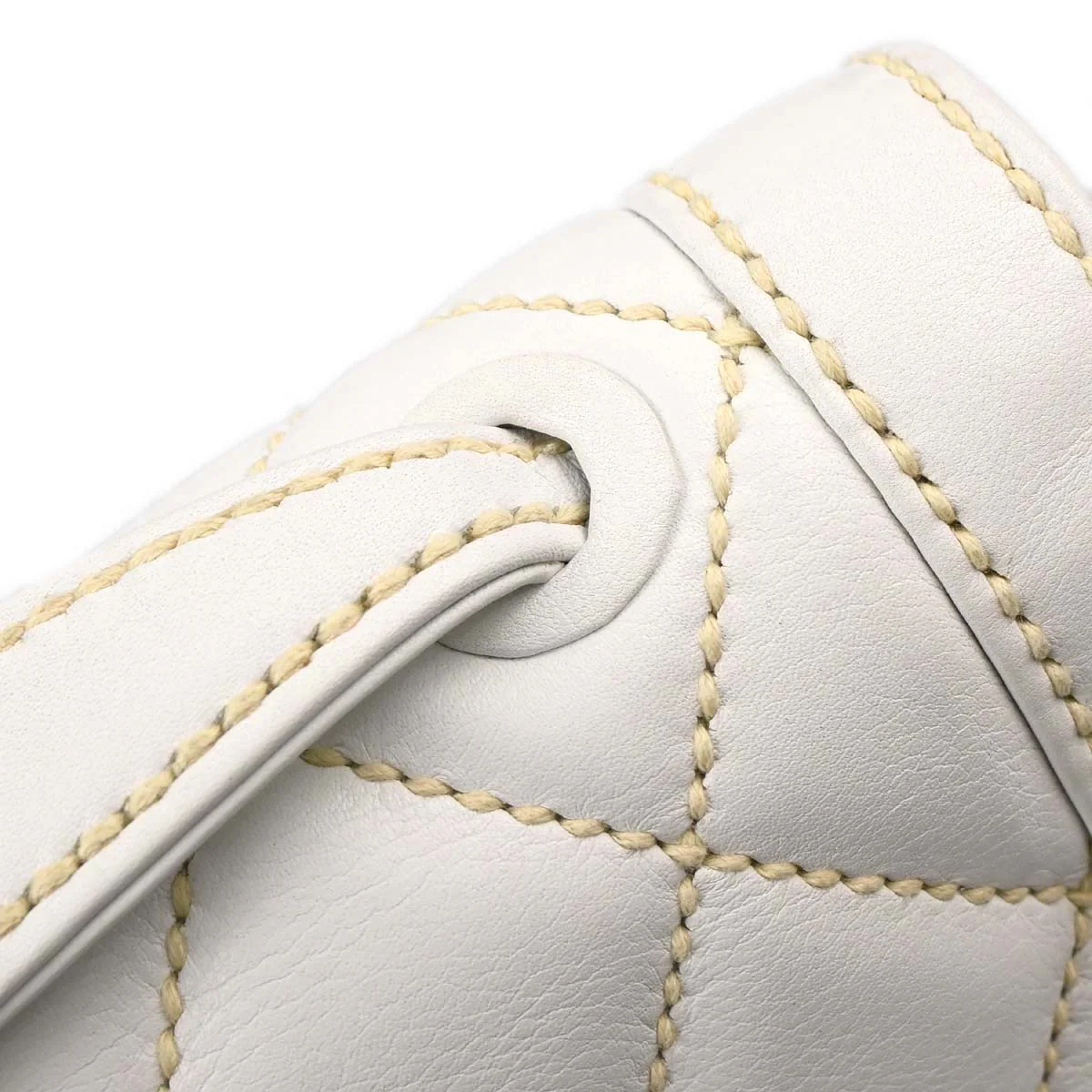 Chanel White Lambskin Top Handle Handbag - Image 12