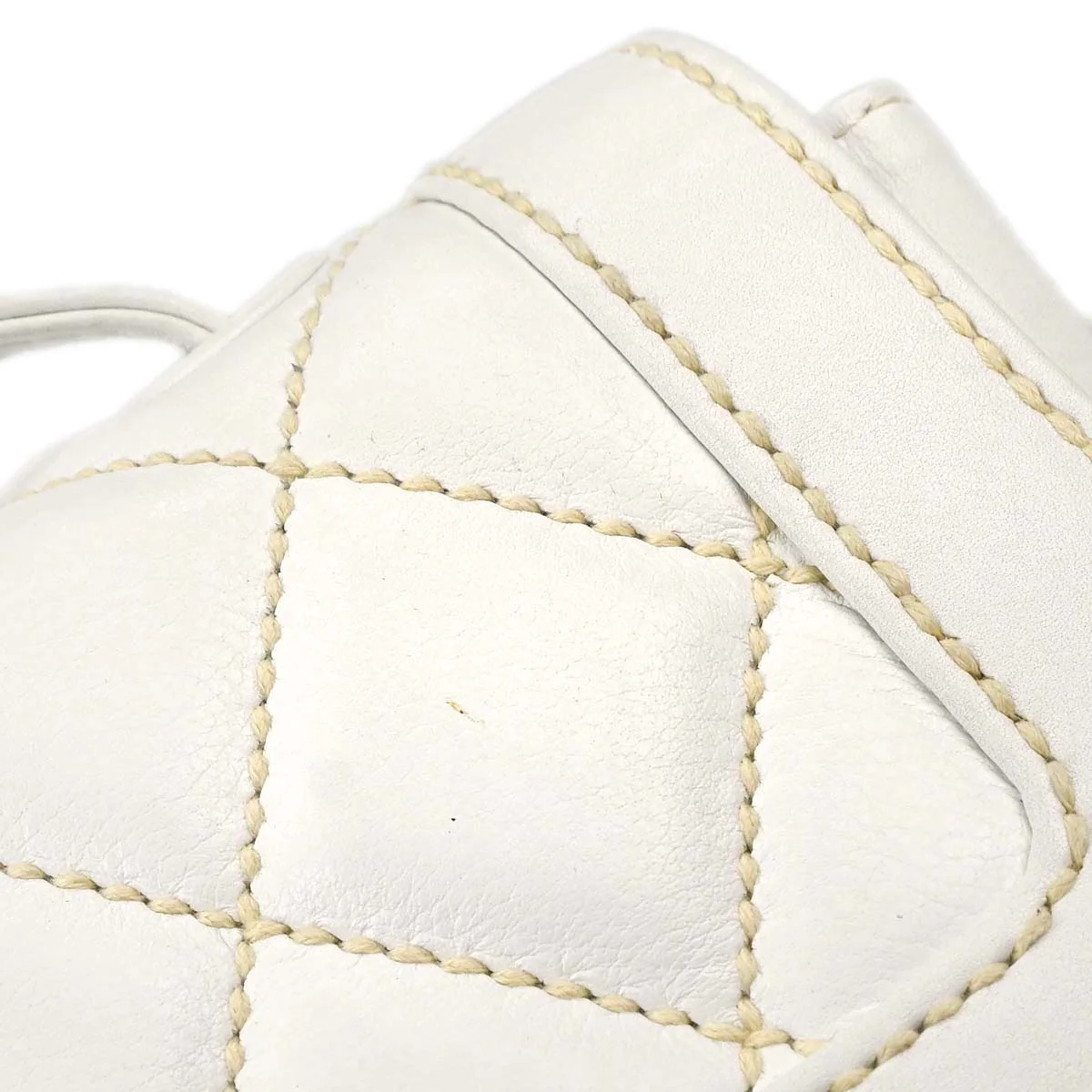 Chanel White Lambskin Top Handle Handbag - Image 13