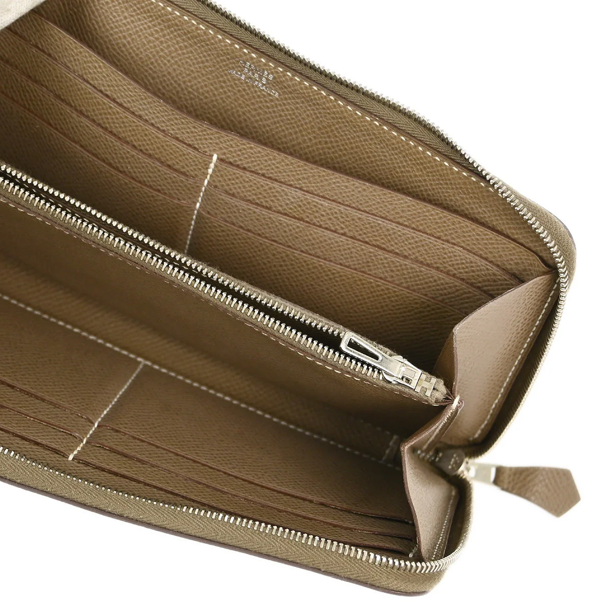 Hermes 2013 Etoupe Gray Epsom Azap Zip-Around Long Wallet - Image 5