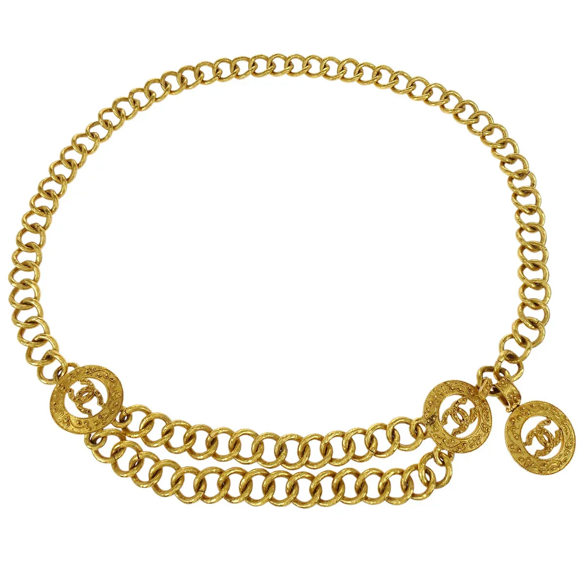 Chanel Chain Belt Medallion Gold 94A Small Good