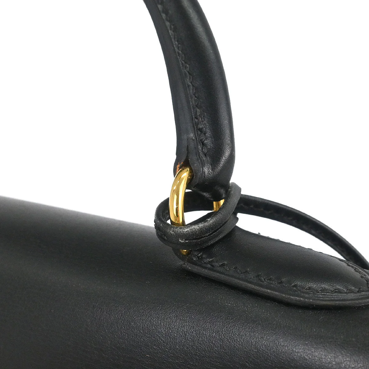 Hermes Black Box Calf Kelly 32 Sellier 2way Shoulder Handbag - Image 7