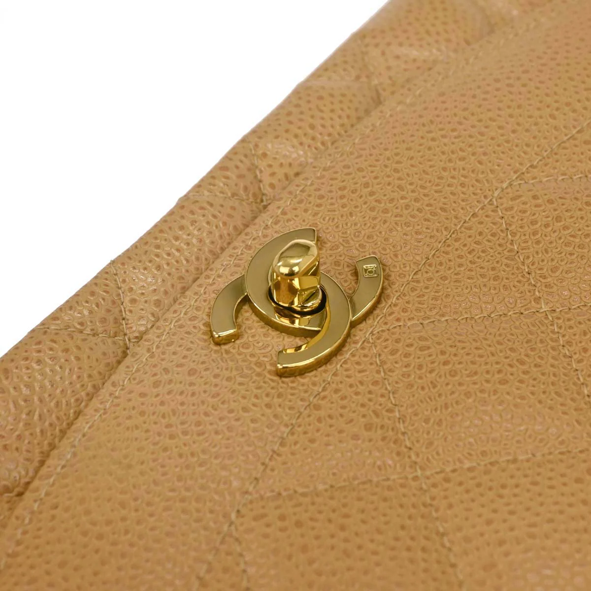 Chanel 1994-1996 Beige Caviar Medium Diana Shoulder Bag - Image 5
