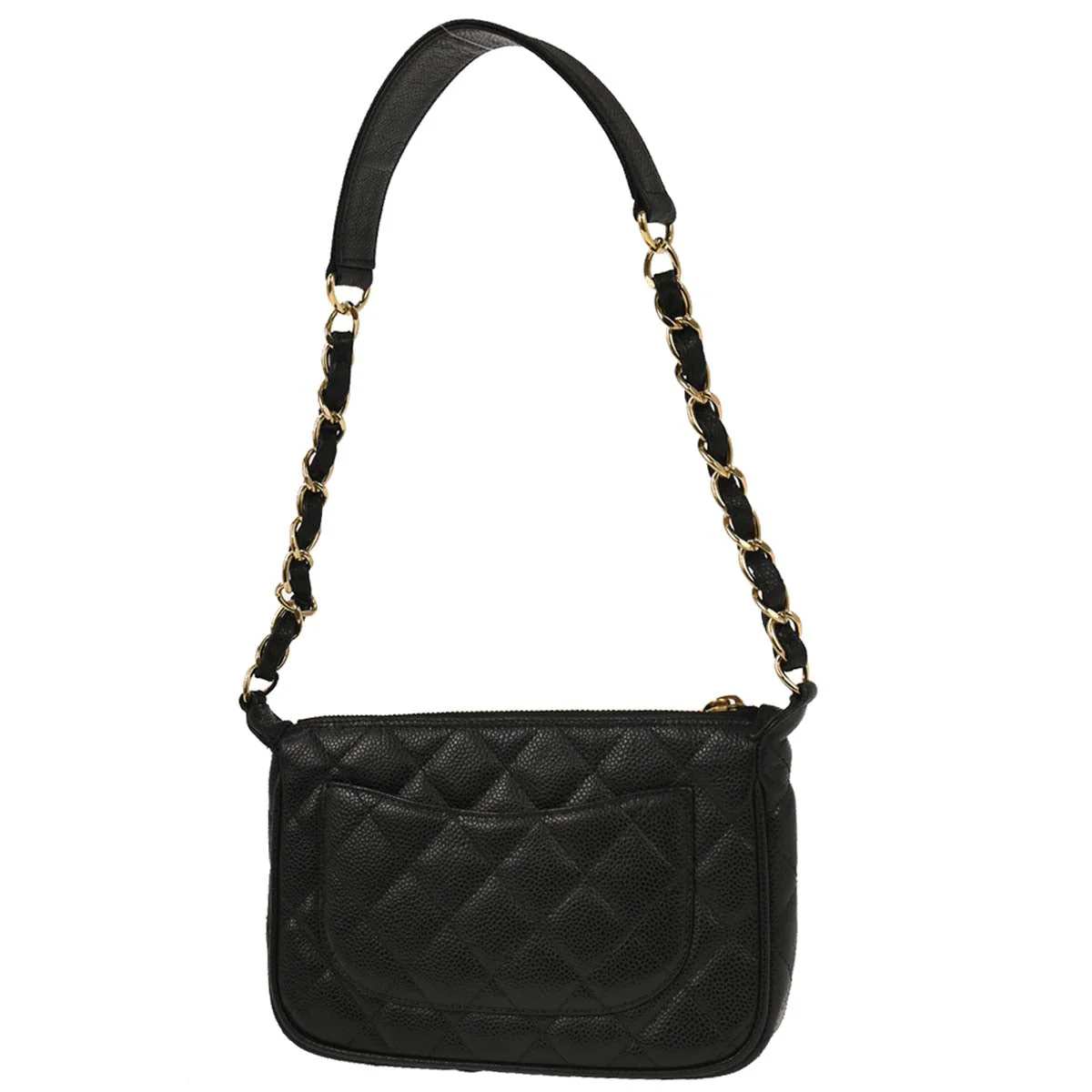 Chanel 2003-2004 Black Caviar Chain Handbag - Image 2