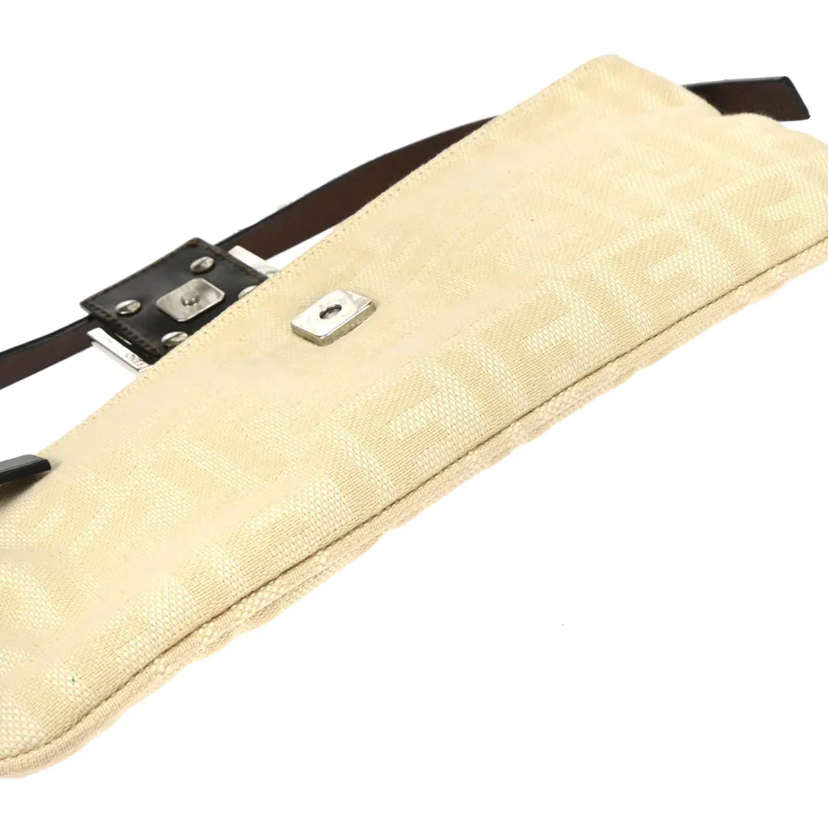 Fendi 2000 Ivory Zucca Shoulder Bag - Image 5