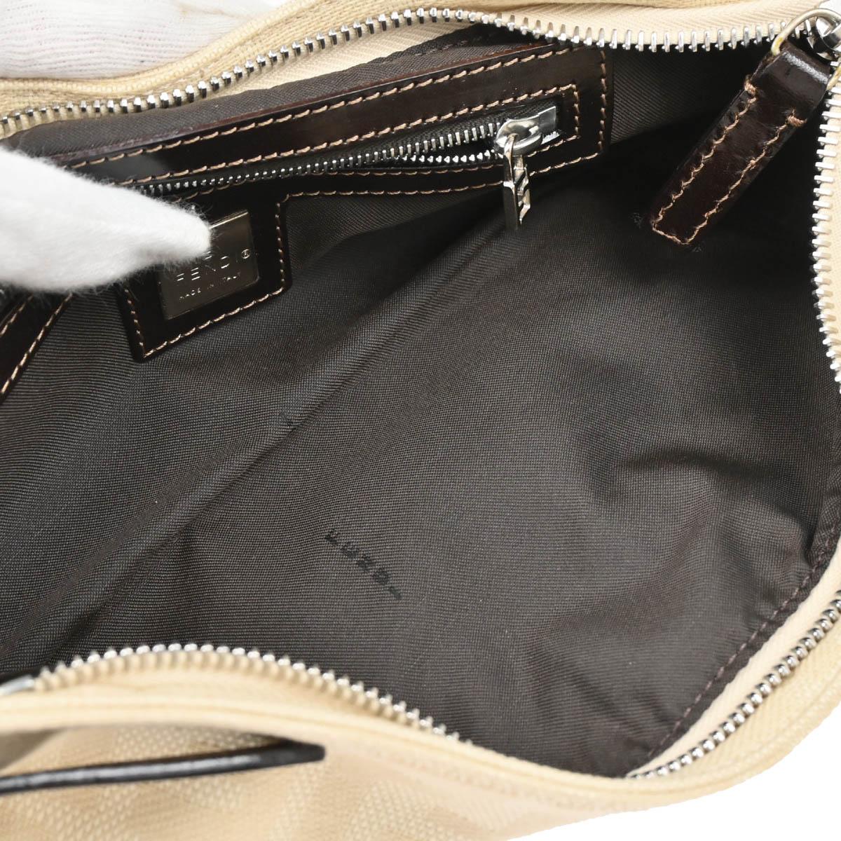 Fendi 2000 Ivory Zucca Shoulder Bag - Image 8