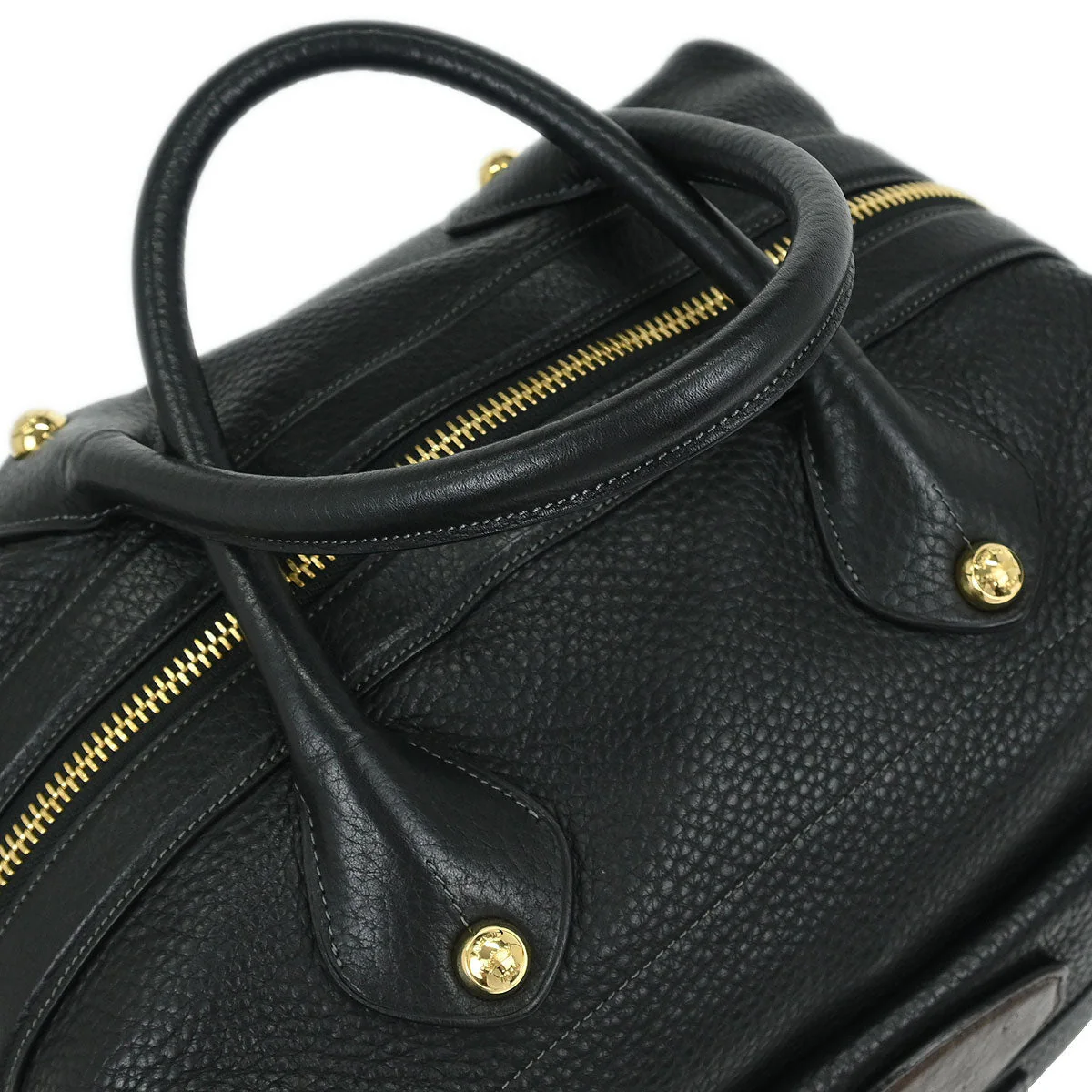Loewe * 2011 Black Leather Ostrich May 36 2way Shoulder Handbag - Image 7