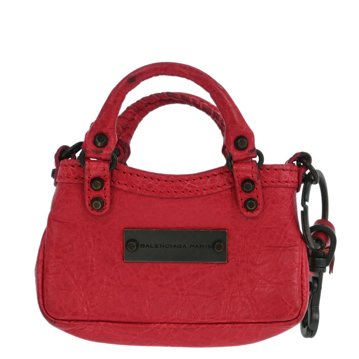 Balenciaga Red Bag Charm Coin Case Key Ring Small Good - Image 2