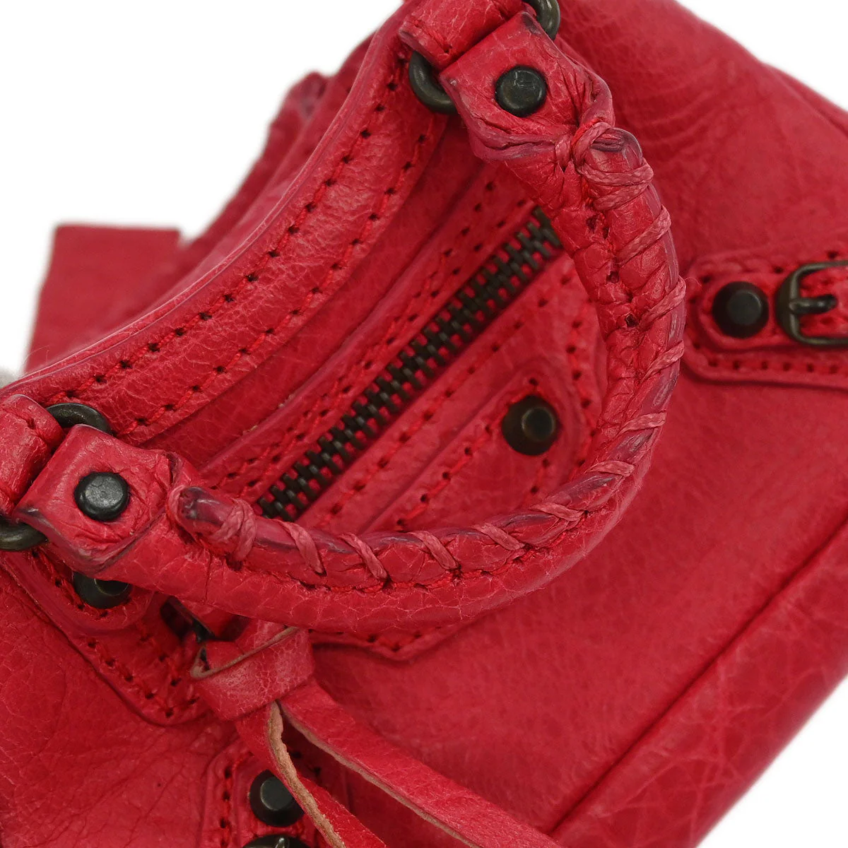 Balenciaga Red Bag Charm Coin Case Key Ring Small Good - Image 4