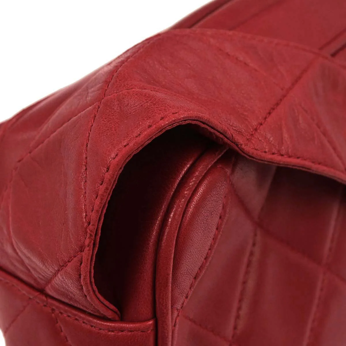 Chanel 1994-1996 Red Lambskin Shoulder Bag - Image 5