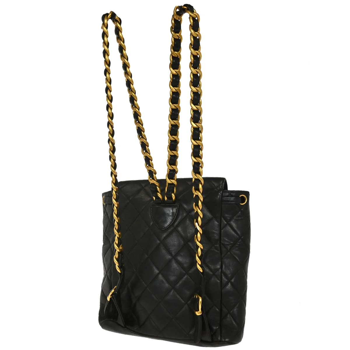 Chanel 1994-1996 Black Lambskin Large Duma Backpack - Image 2