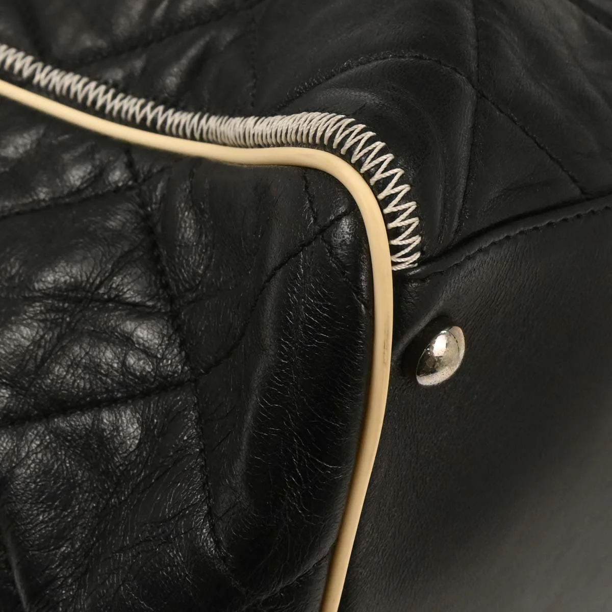 Chanel 2008-2009 Black Calfskin Mademoiselle Lock Chain Tote Shoulder Bag - Image 6