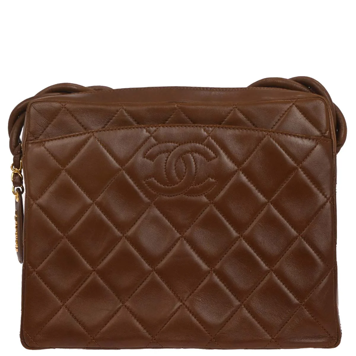 Chanel 1996-1997 Brown Lambskin Shoulder Bag