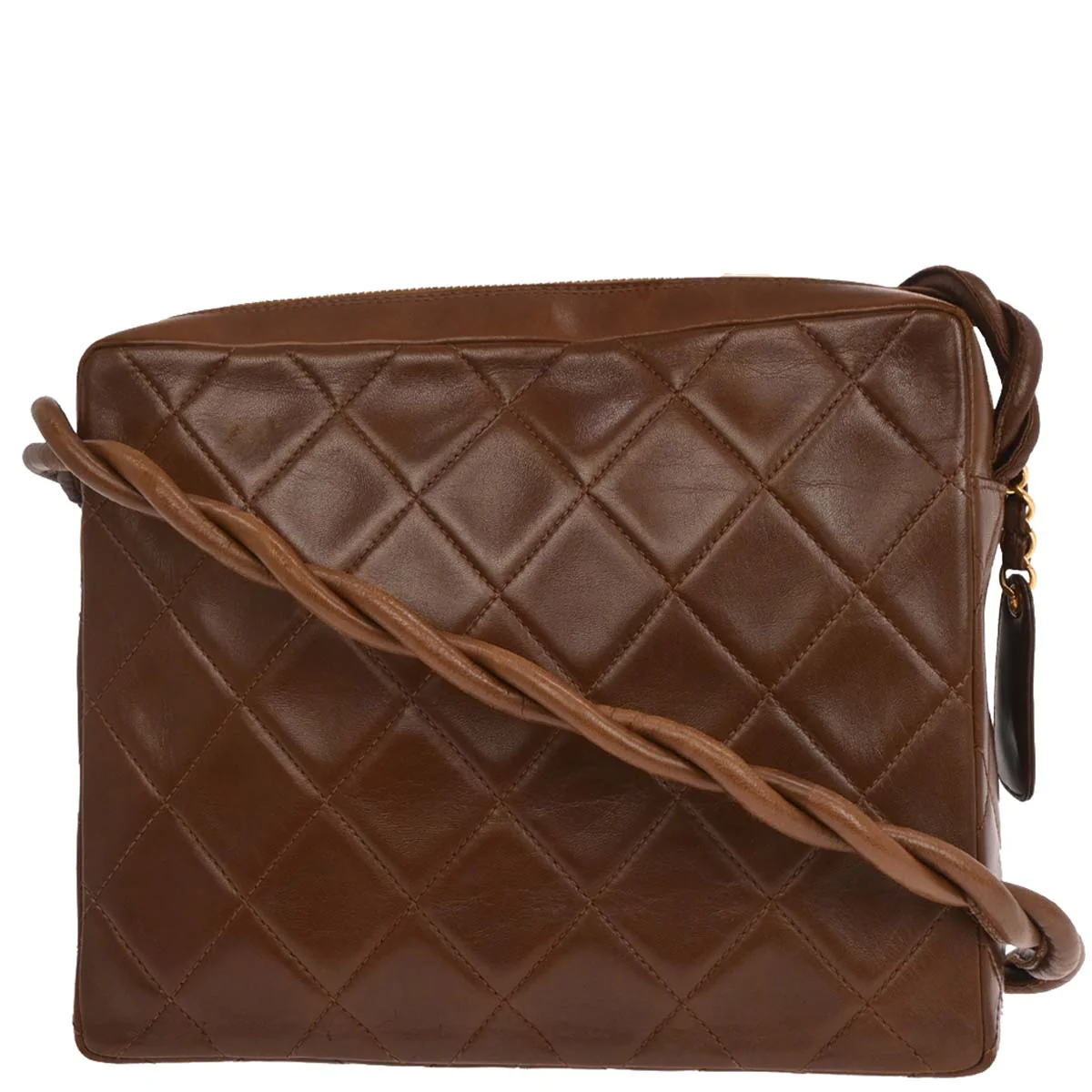 Chanel 1996-1997 Brown Lambskin Shoulder Bag - Image 2