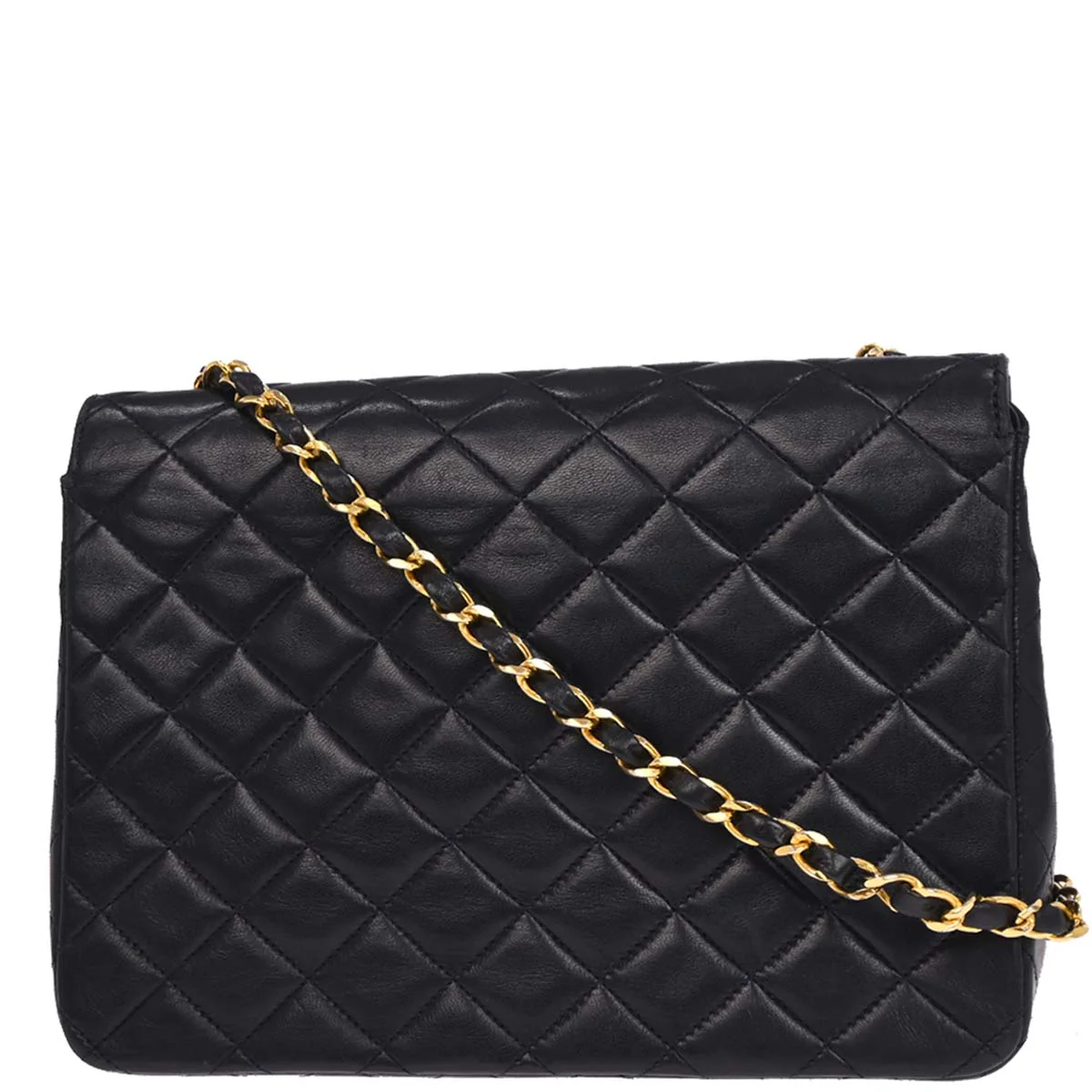 Chanel 1986-1988 Navy Lambskin Shoulder Bag - Image 2
