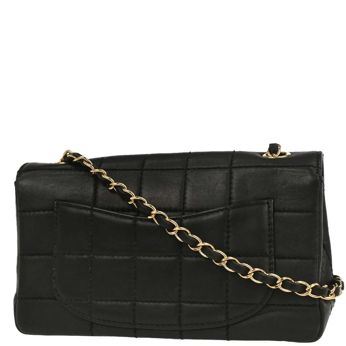 Chanel 2001-2003 Black Calfskin Choco Bar Single Flap Shoulder Bag - Image 2