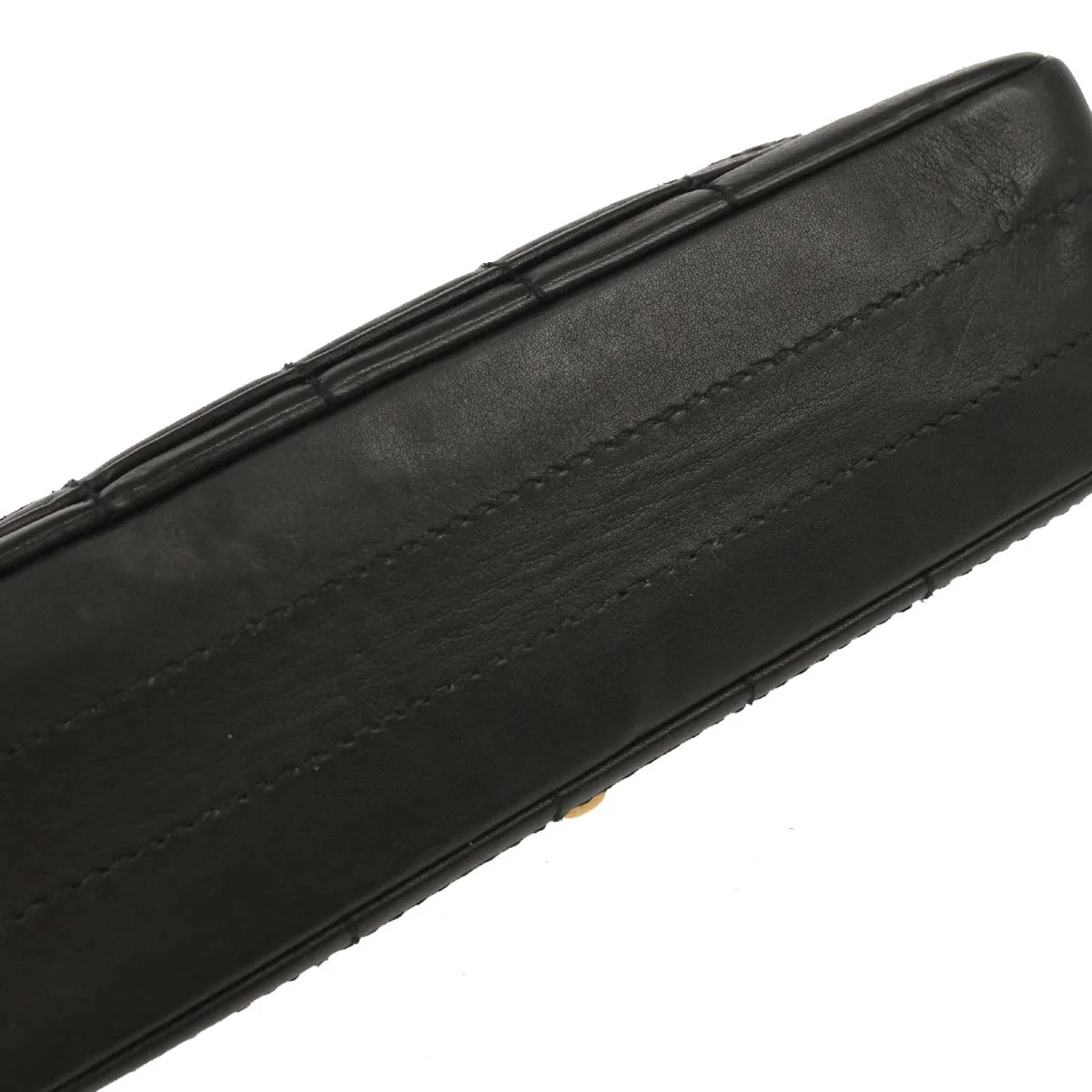 Chanel 2001-2003 Black Calfskin Choco Bar Single Flap Shoulder Bag - Image 3