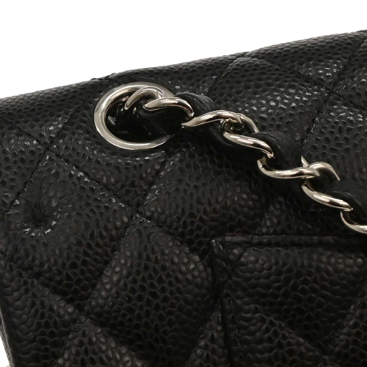 Chanel 2018 Black Caviar Medium Classic Double Flap Shoulder Bag - Image 3