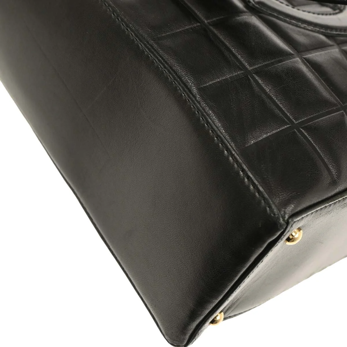 Chanel 2001-2003 Black Lambskin Choco Bar Tote Handbag - Image 4