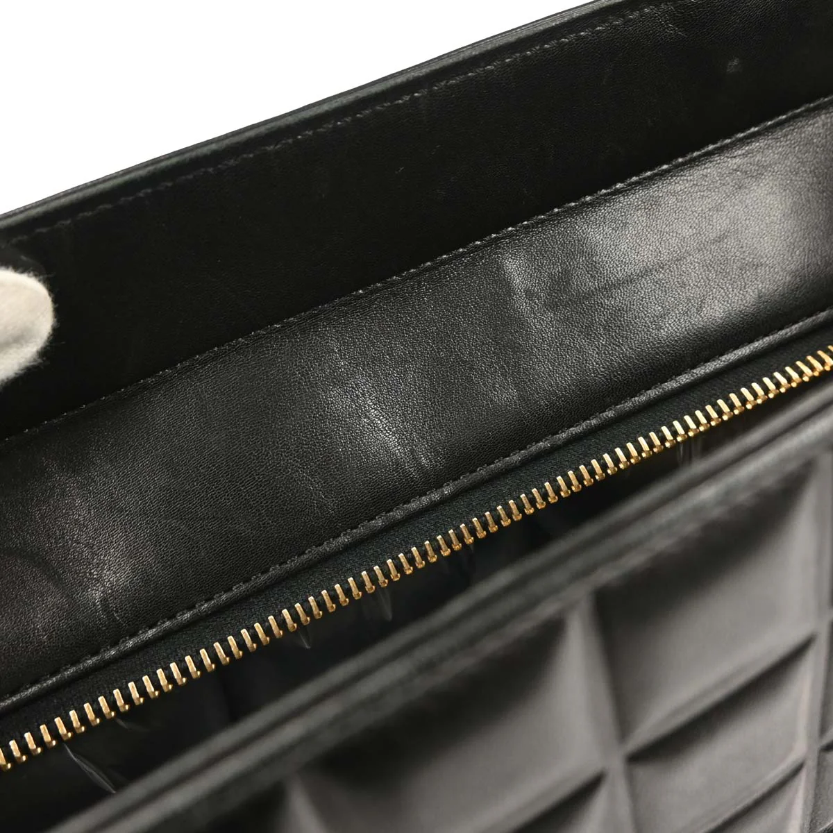 Chanel 2001-2003 Black Lambskin Choco Bar Tote Handbag - Image 7