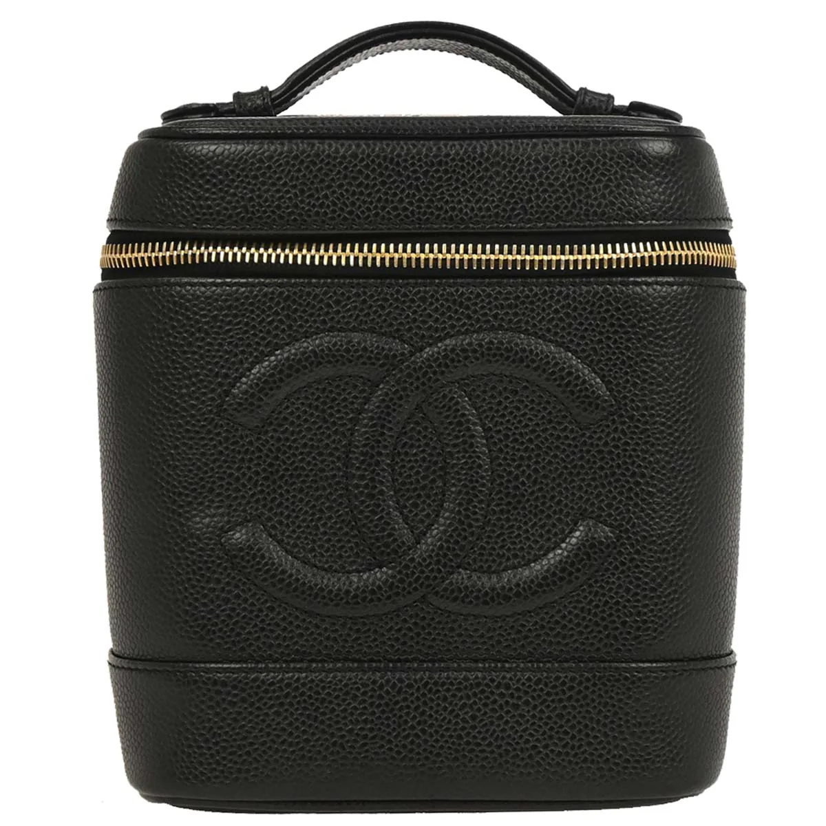 Chanel 2001-2003 Black Caviar Timeless Vanity Handbag