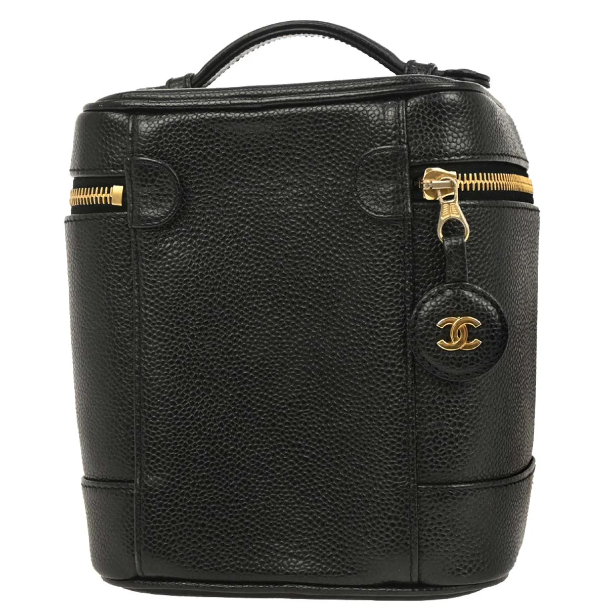 Chanel 2001-2003 Black Caviar Timeless Vanity Handbag - Image 2