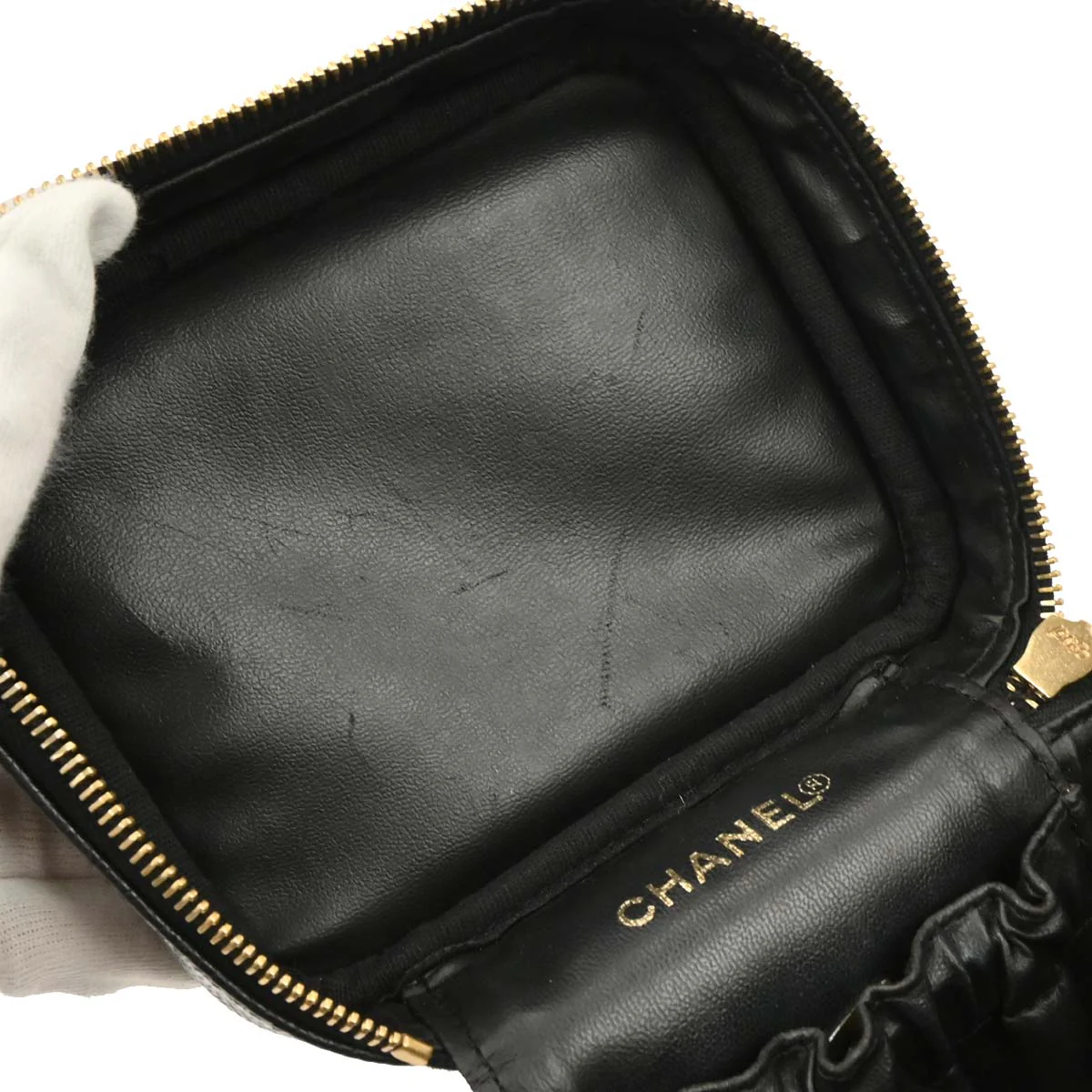 Chanel 2001-2003 Black Caviar Timeless Vanity Handbag - Image 6