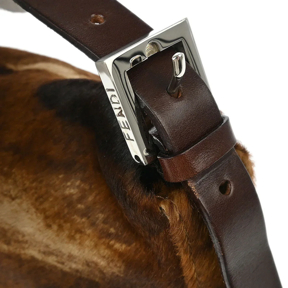Fendi * 2001 Pony Hair Baguette Handbag - Image 5