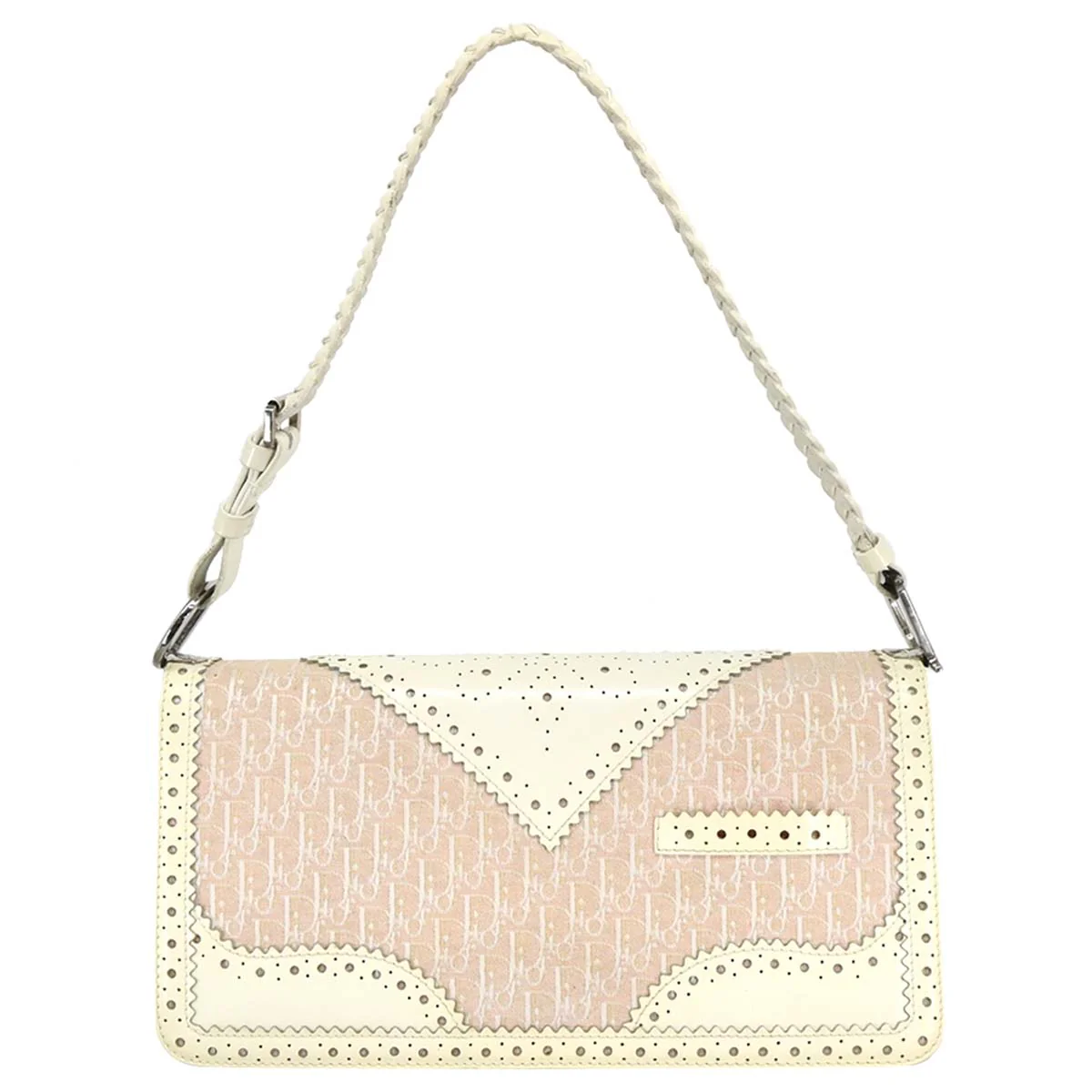 Christian Dior 2004 Pink Canvas Trotter Handbag